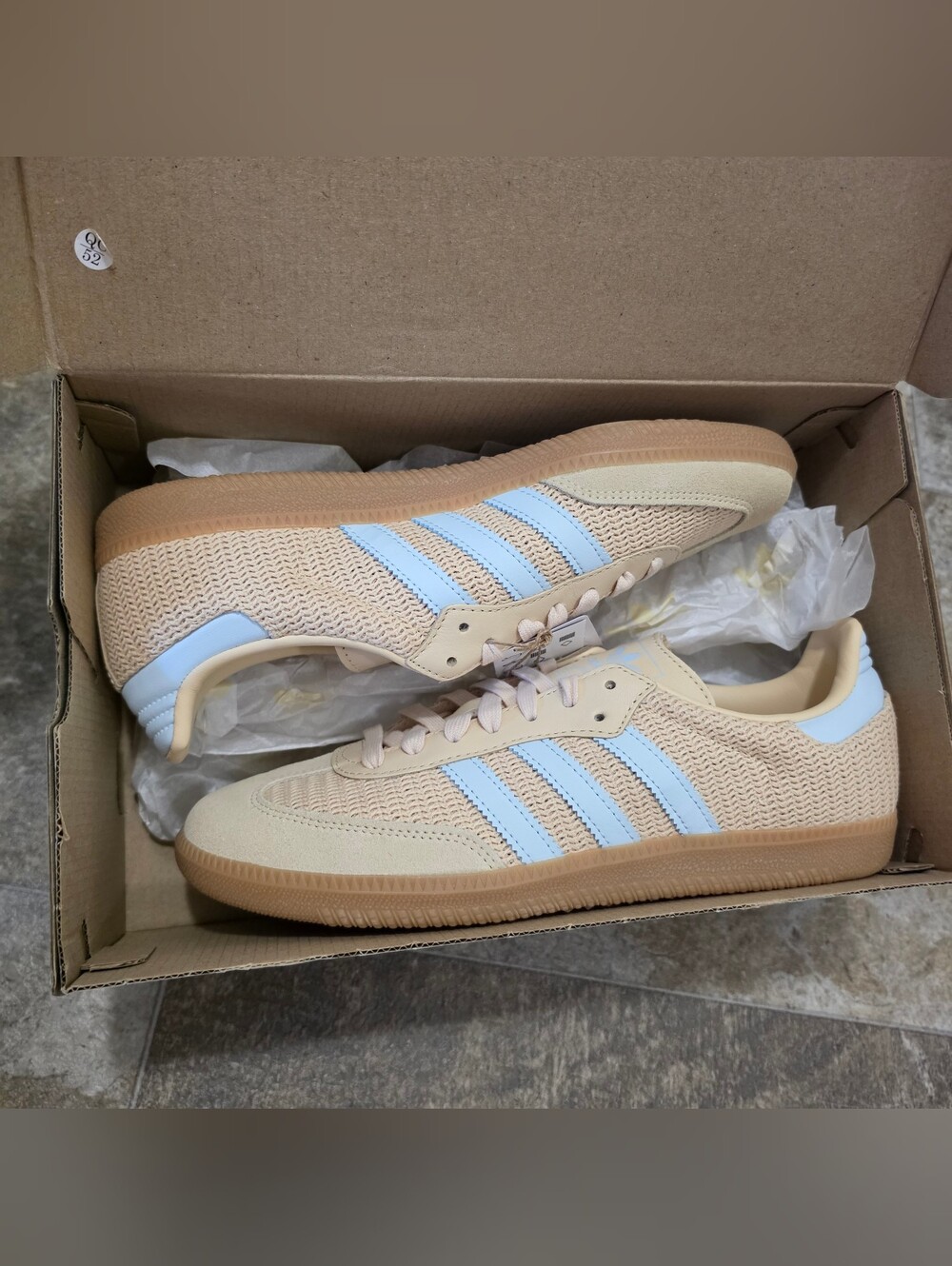 Adidas Originals Women’s Samba OG Knit Mesh Sand Strata Sky Tint - Picture 7 of 7
